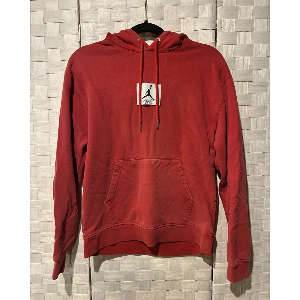 Jordan Flight Mens Small Red Pullover Hoodie Jumpman Logo Patch CV2244-687
